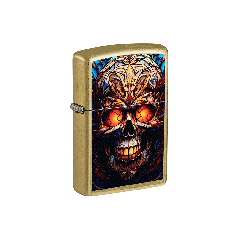 ONE Horror · Goth Zippo 46715 Stained Glass Skull Design Zippo 46715 Stained Glass Skull Design