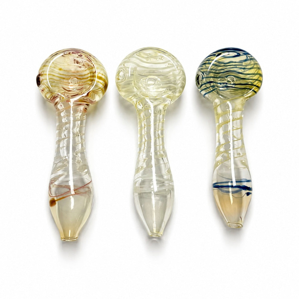 3" Spiral Swirl Glass Hand Pipes – 2 Pack