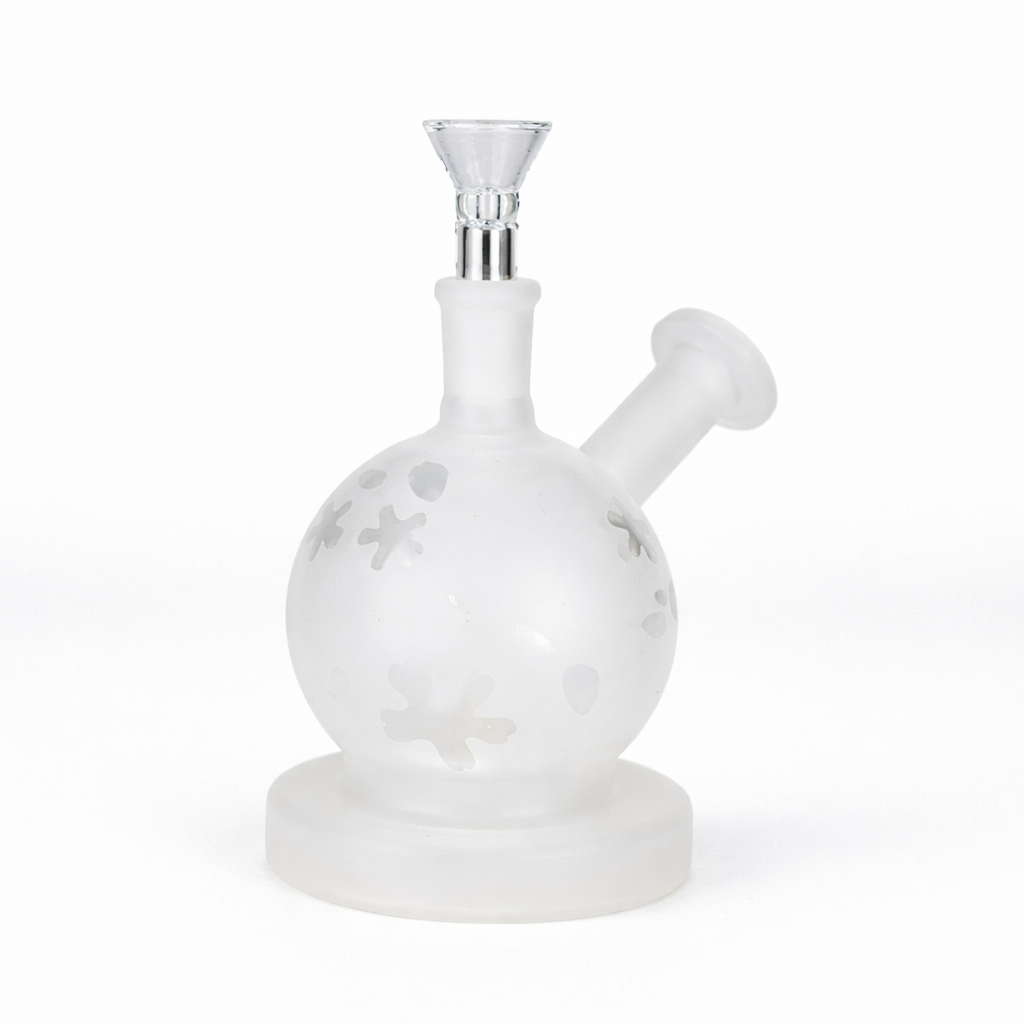 5" Frosted Glass Bubbler