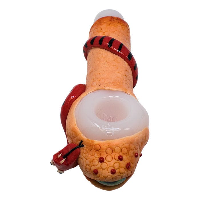 Maple Craft Inc Glass Pipe Green Eyed Serpent 5-Inch Glass Hand Pipe Green Eyed Serpent Glass Hand Pipe