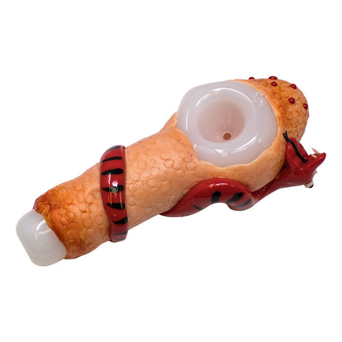 Maple Craft Inc Glass Pipe Green Eyed Serpent 5-Inch Glass Hand Pipe Green Eyed Serpent Glass Hand Pipe