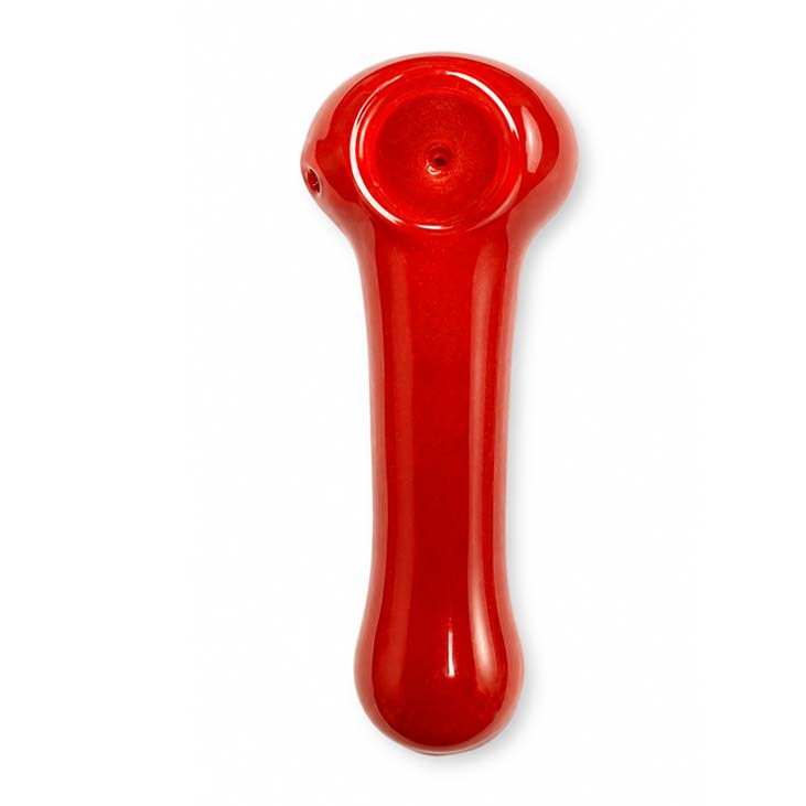 Pipe cuillère en verre rouge classique de 4,5 po
