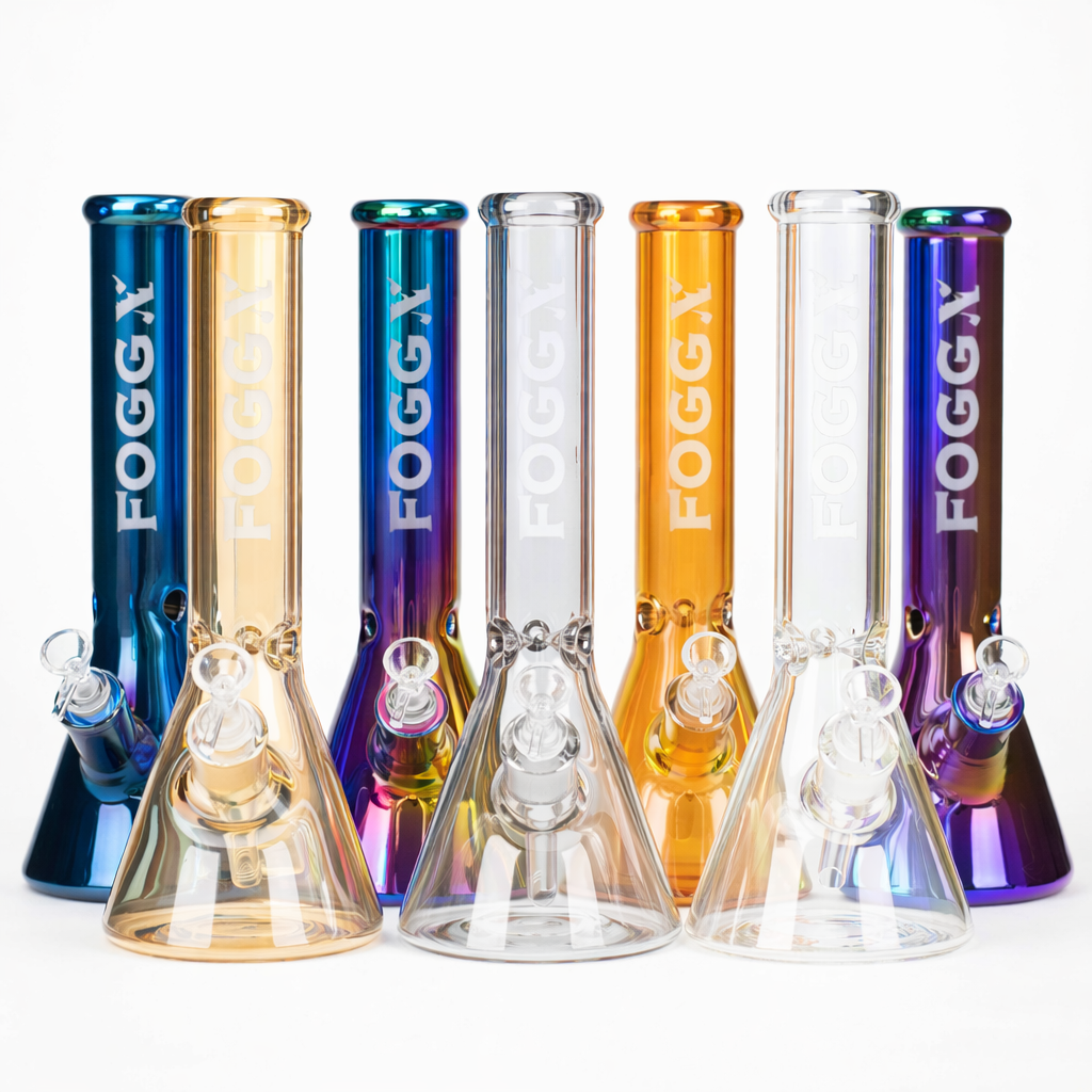 FOGGX 14" Thick Glass Beaker Bong with Logo