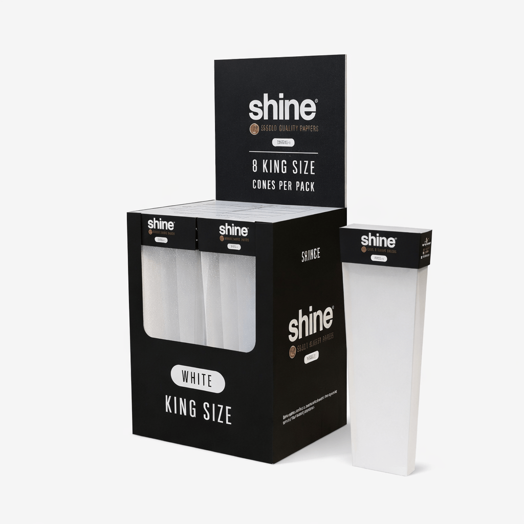Shine Papers Pre-rolled Cone (Display Pack) Shine | White 8 King Size Cones - 12 Packs Shine | White 8 King Size Cones - 12 Packs