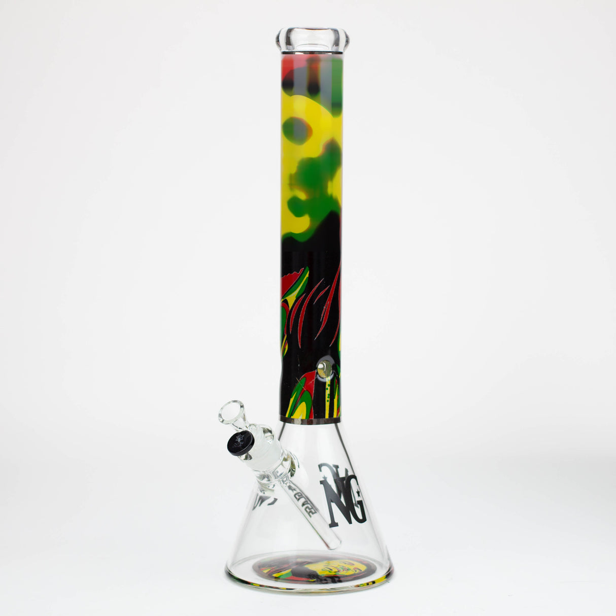Bong en verre Beaker 7 mm "Rasta Legend" 45 cm NG