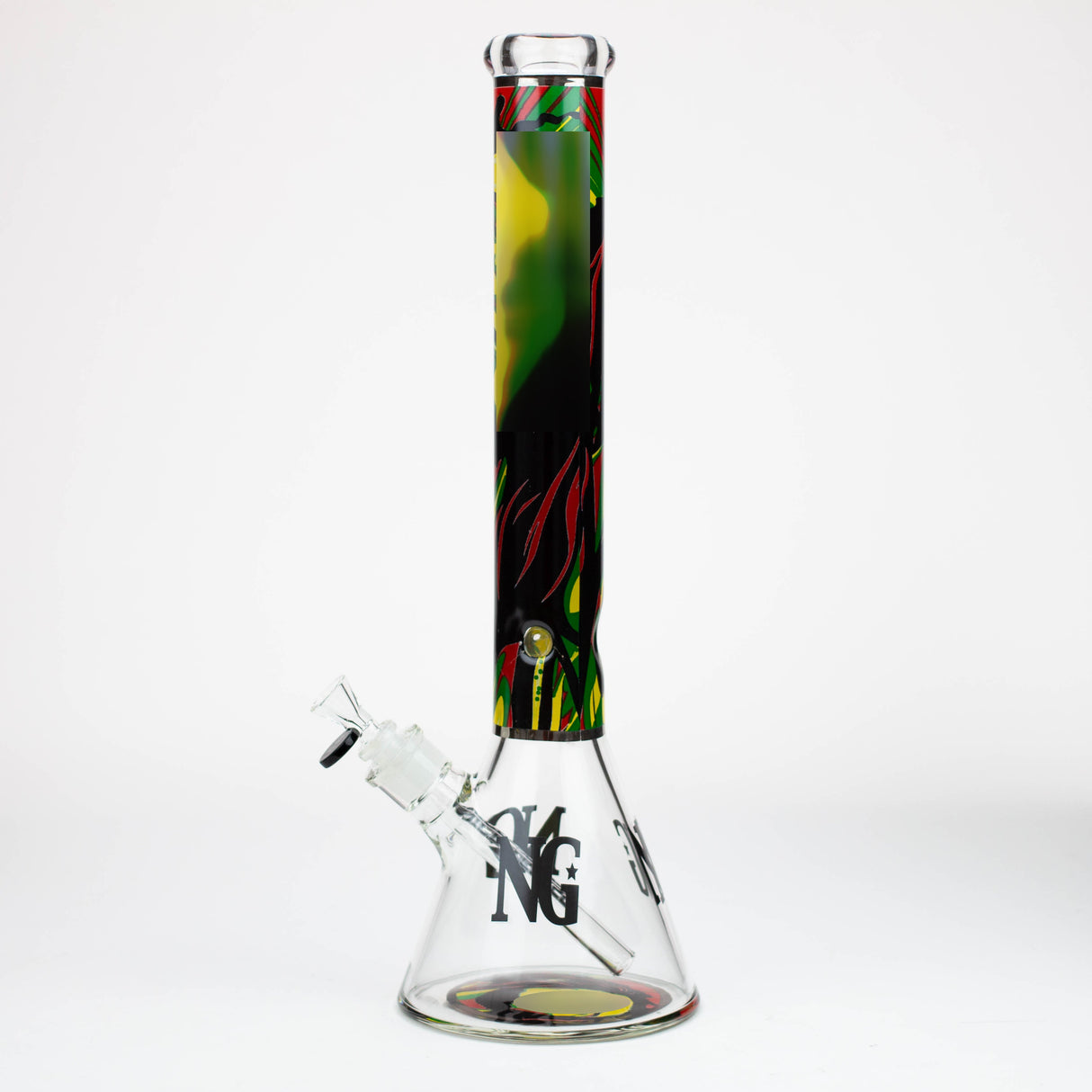 Bong en verre Beaker 7 mm "Rasta Legend" 45 cm NG