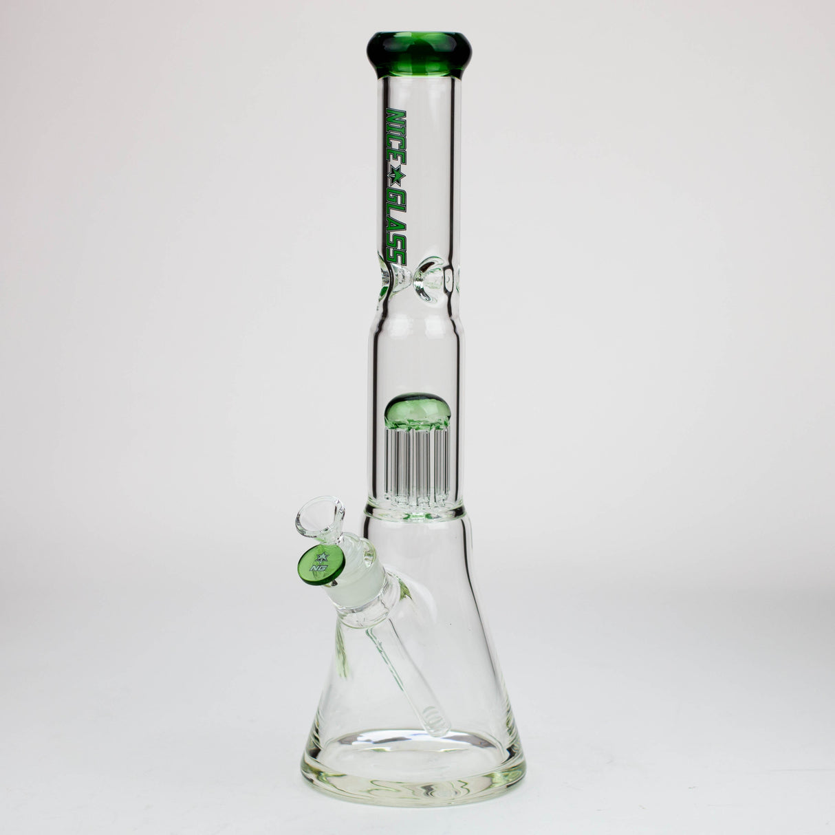 Bang en verre avec percolateur arborescent à 8 bras et douille conique de 40 cm NG