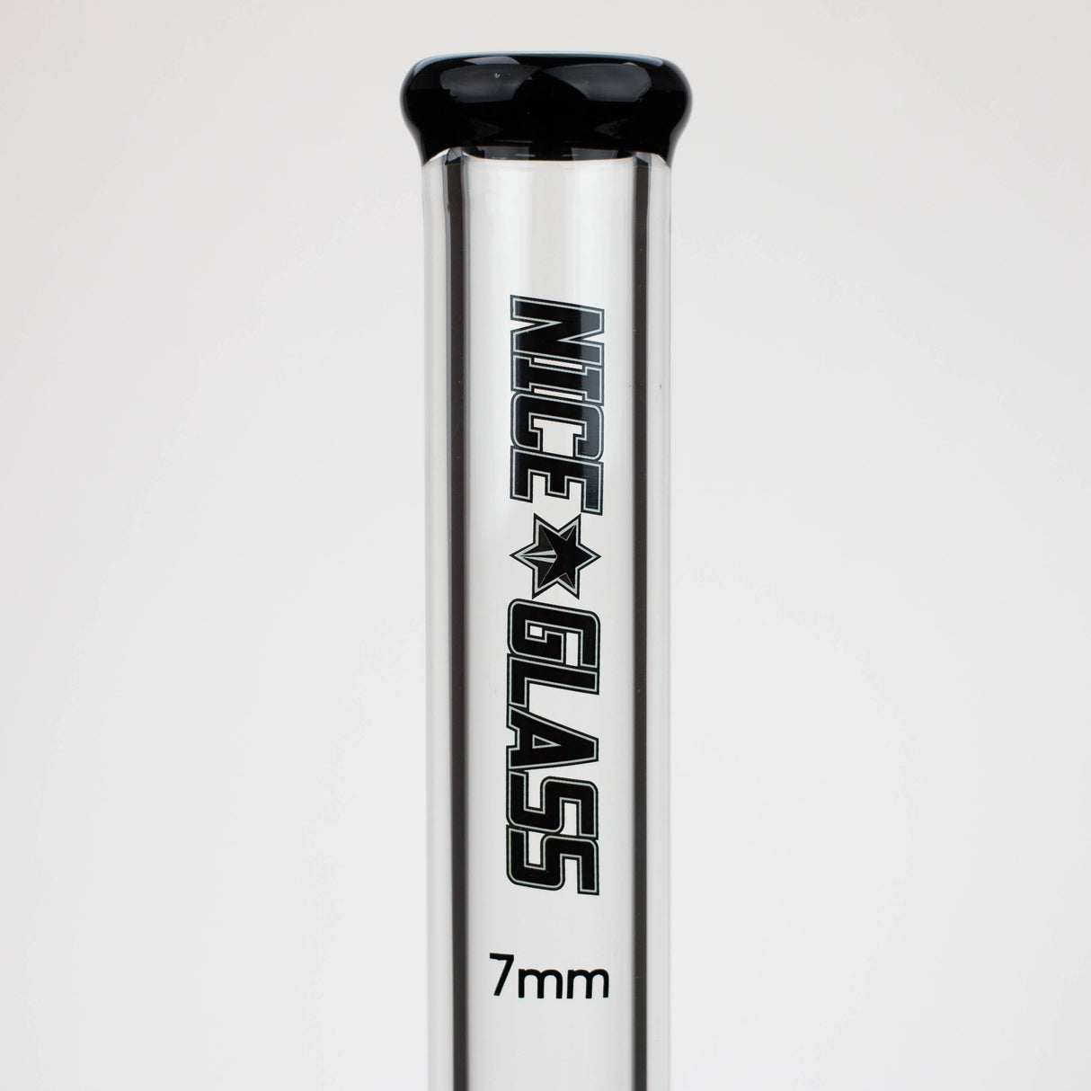 Bang en verre NG 18" coudé à embouchure plate, avec restricteur de glace, épaisseur 7mm