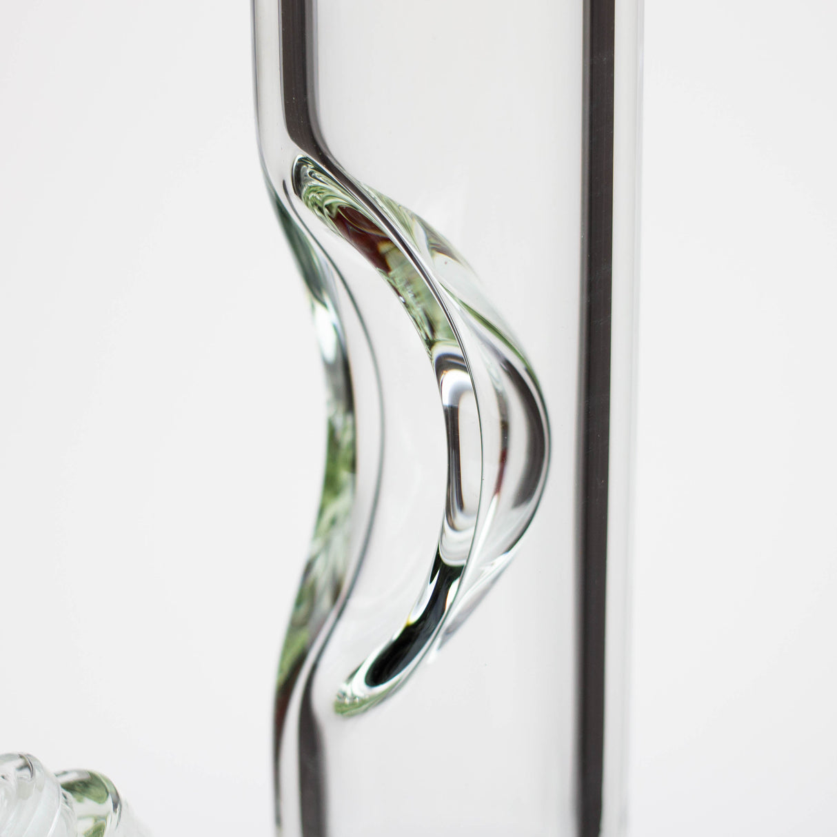 Bang en verre NG 18" coudé à embouchure plate, avec restricteur de glace, épaisseur 7mm