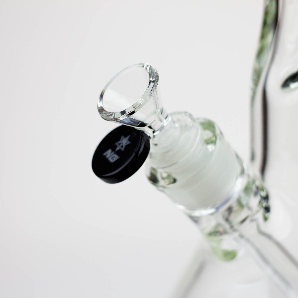 Bang en verre NG 18" coudé à embouchure plate, avec restricteur de glace, épaisseur 7mm