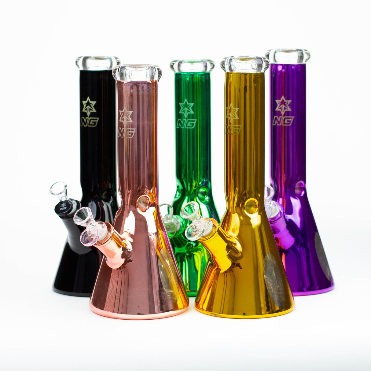 Pipe à eau en verre Beaker NG 13" avec enveloppe métallique 7 mm