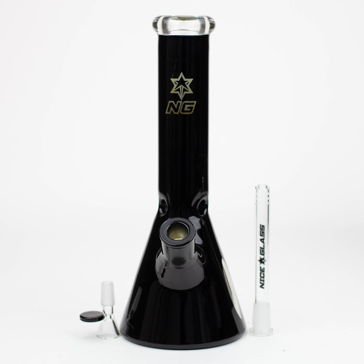 Pipe à eau en verre Beaker NG 13" avec enveloppe métallique 7 mm