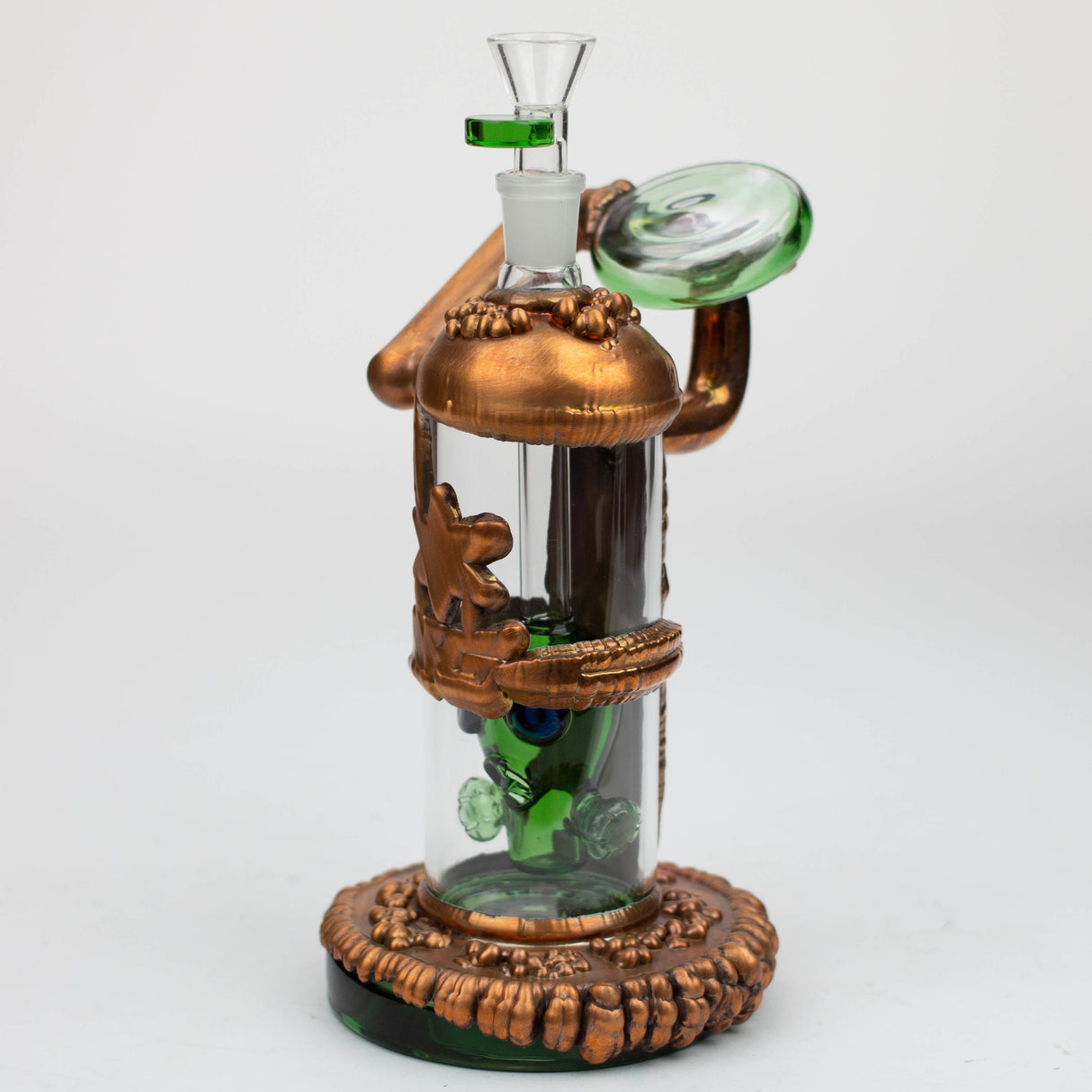 NG 9" Copper Plated Gas Mask Perc Glass Bubbler