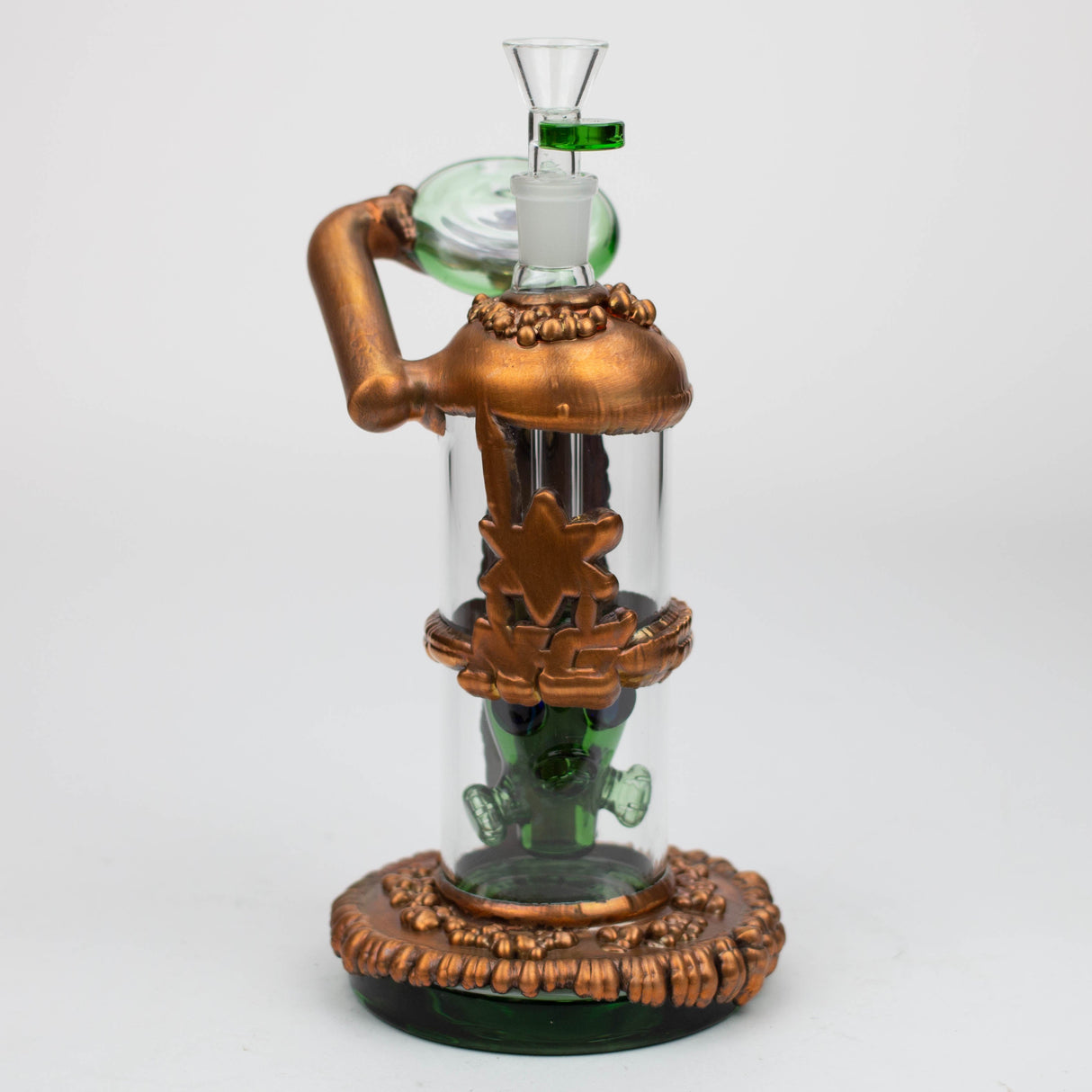 NG 9" Copper Plated Gas Mask Perc Glass Bubbler