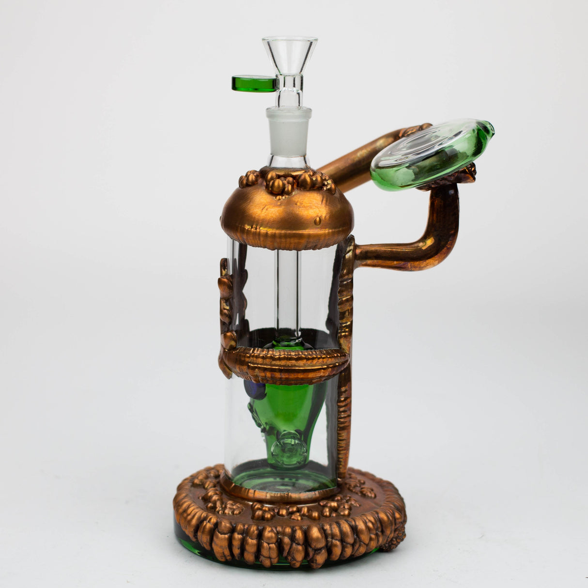 NG 9" Copper Plated Gas Mask Perc Glass Bubbler