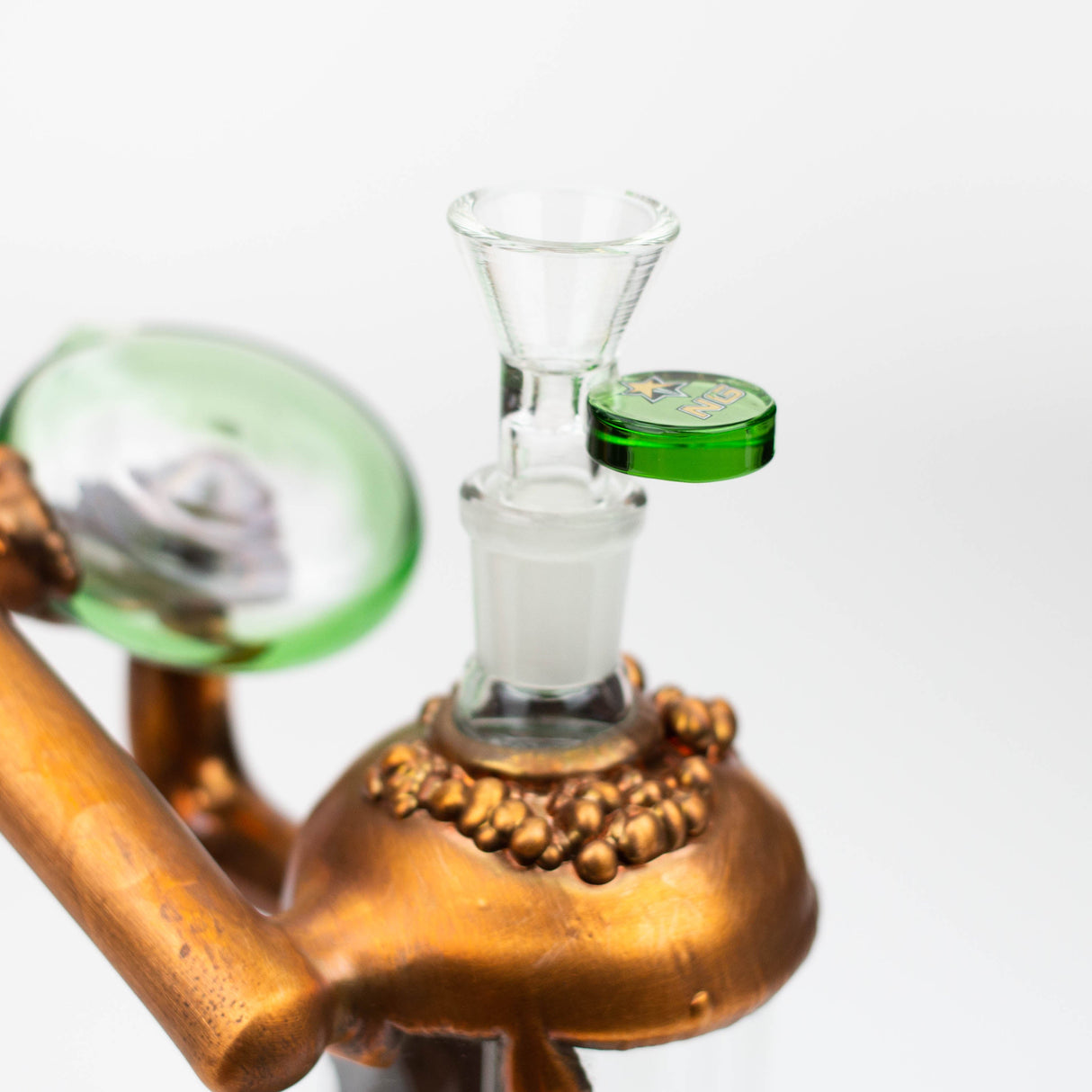 NG 9" Copper Plated Gas Mask Perc Glass Bubbler