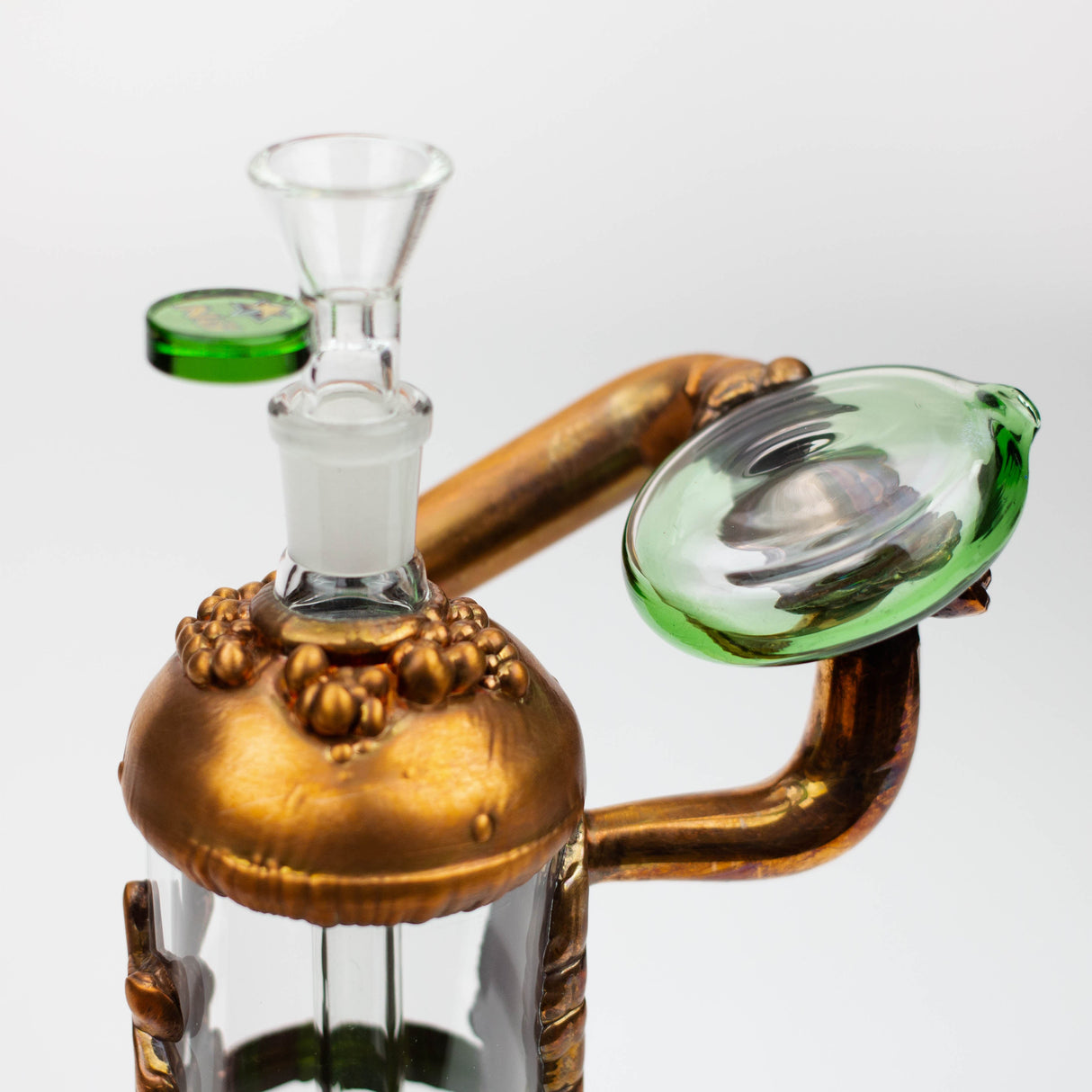 NG 9" Copper Plated Gas Mask Perc Glass Bubbler
