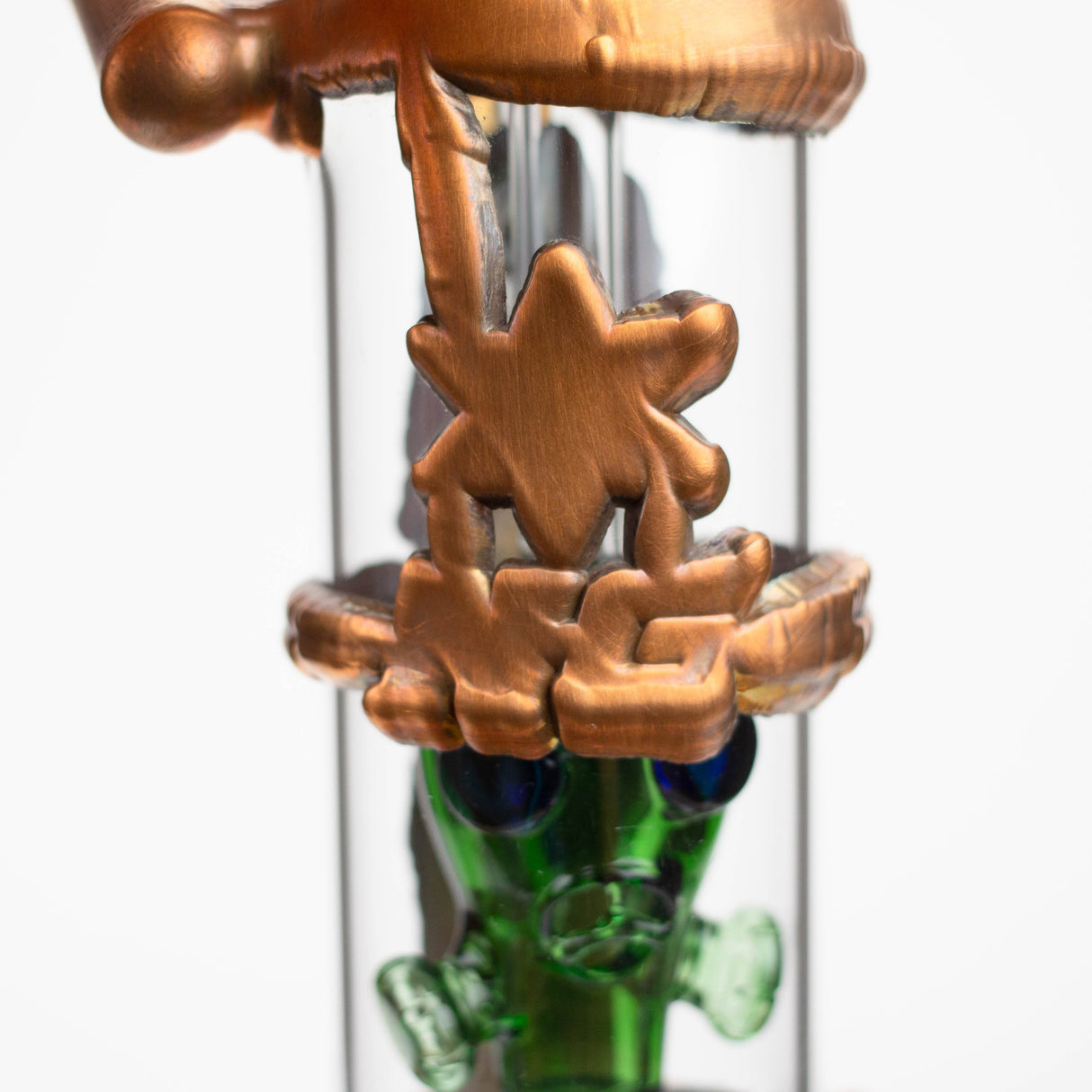 NG 9" Copper Plated Gas Mask Perc Glass Bubbler