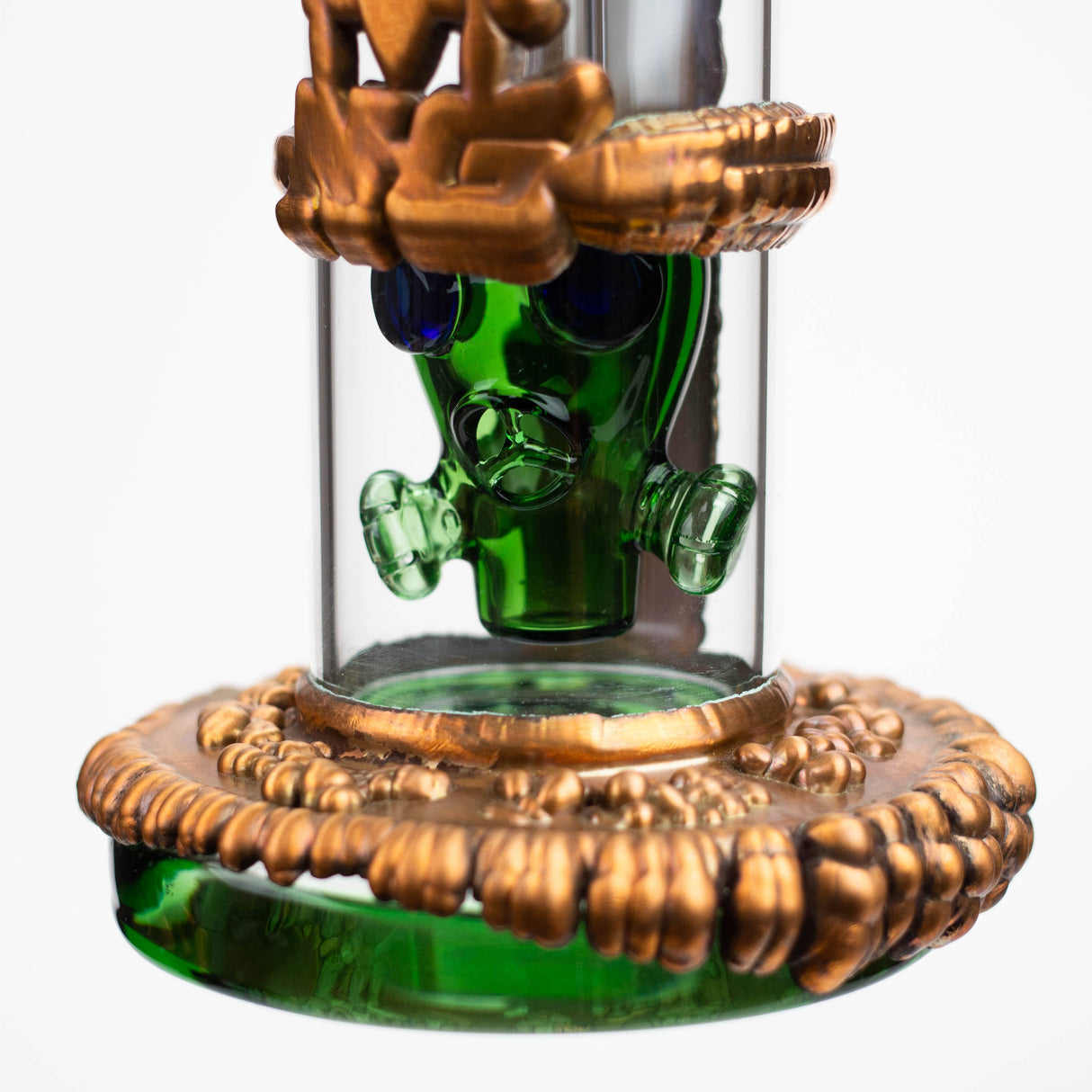 NG 9" Copper Plated Gas Mask Perc Glass Bubbler