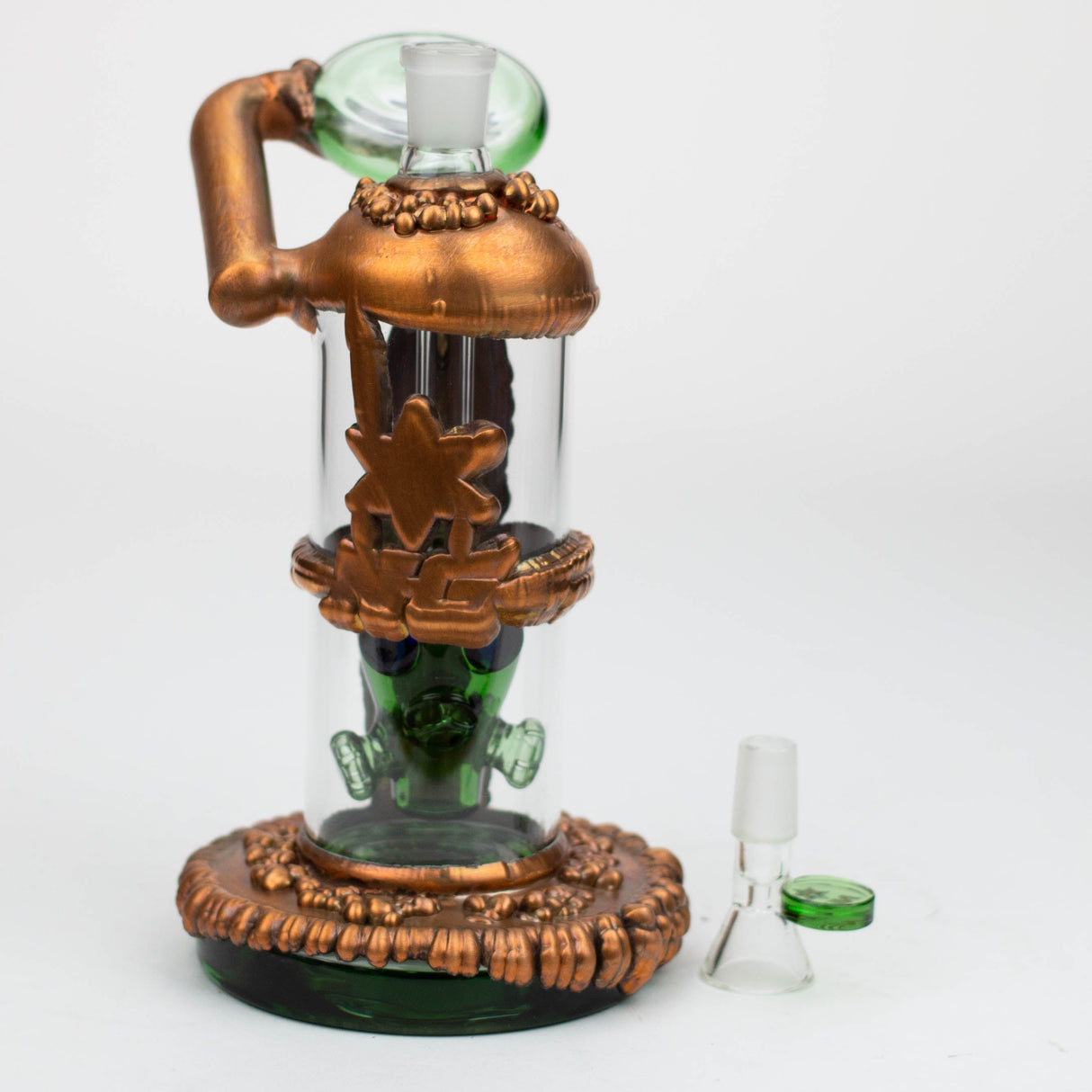 NG 9" Copper Plated Gas Mask Perc Glass Bubbler