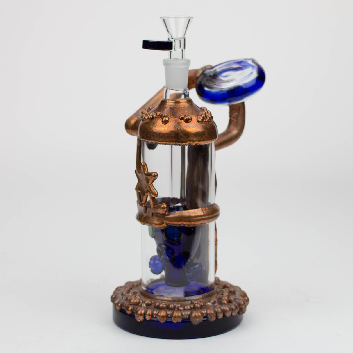 NG 9" Copper Plated Gas Mask Perc Glass Bubbler