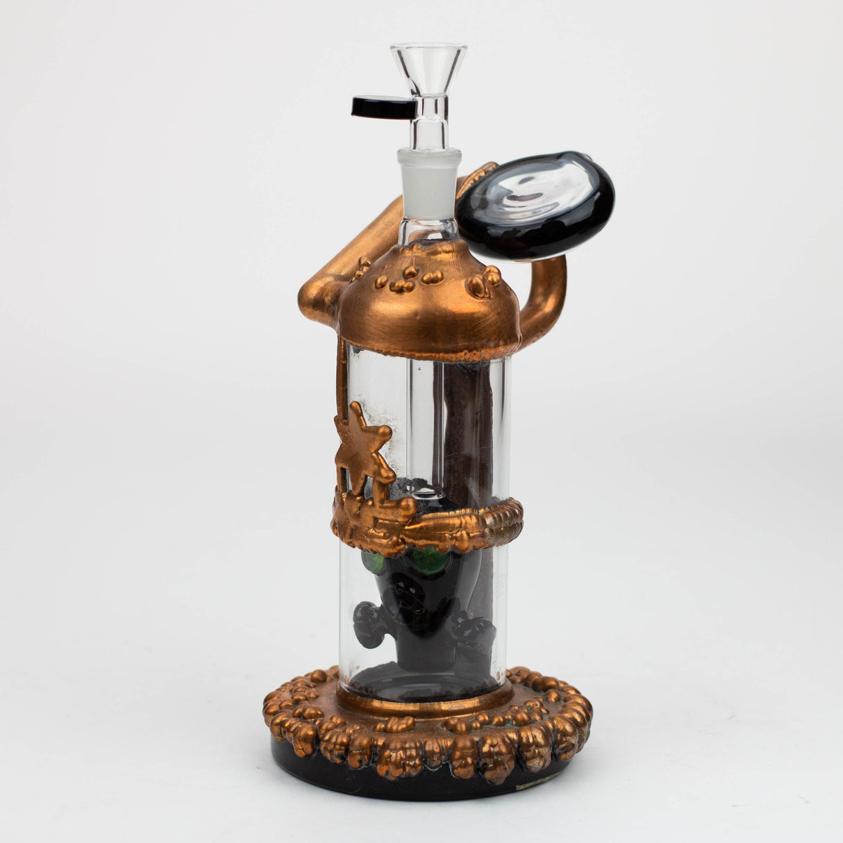 NG 9" Copper Plated Gas Mask Perc Glass Bubbler