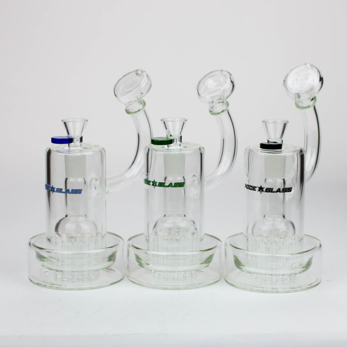 NG 8" 11-Arm Tree Perc Round Base Glass Bubbler