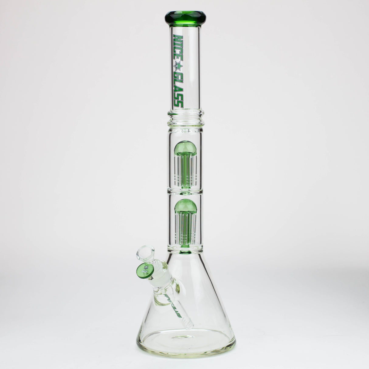 NG 19" Double 6-Arm Tree Perc Beaker Glass Bong