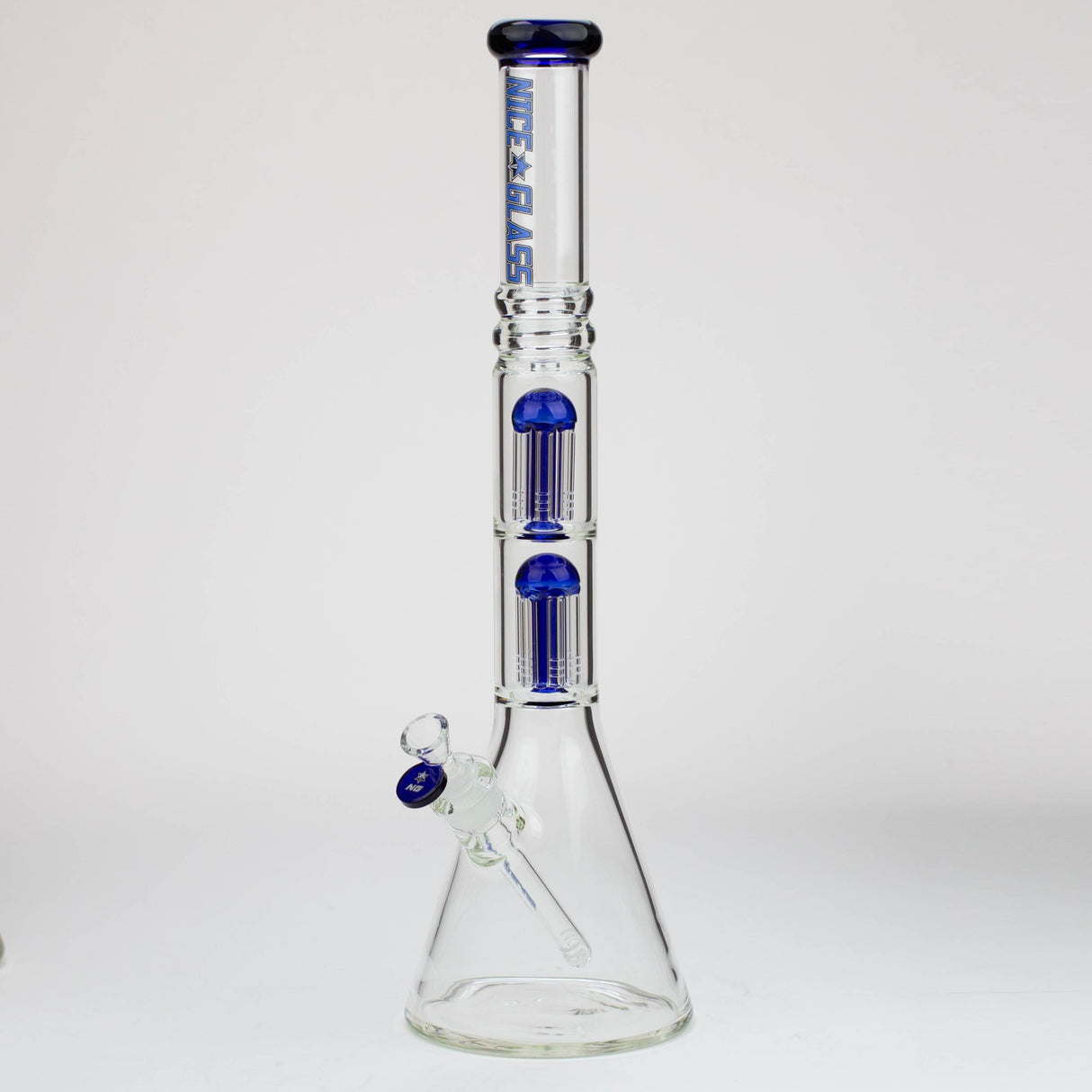 NG 19" Double 6-Arm Tree Perc Beaker Glass Bong