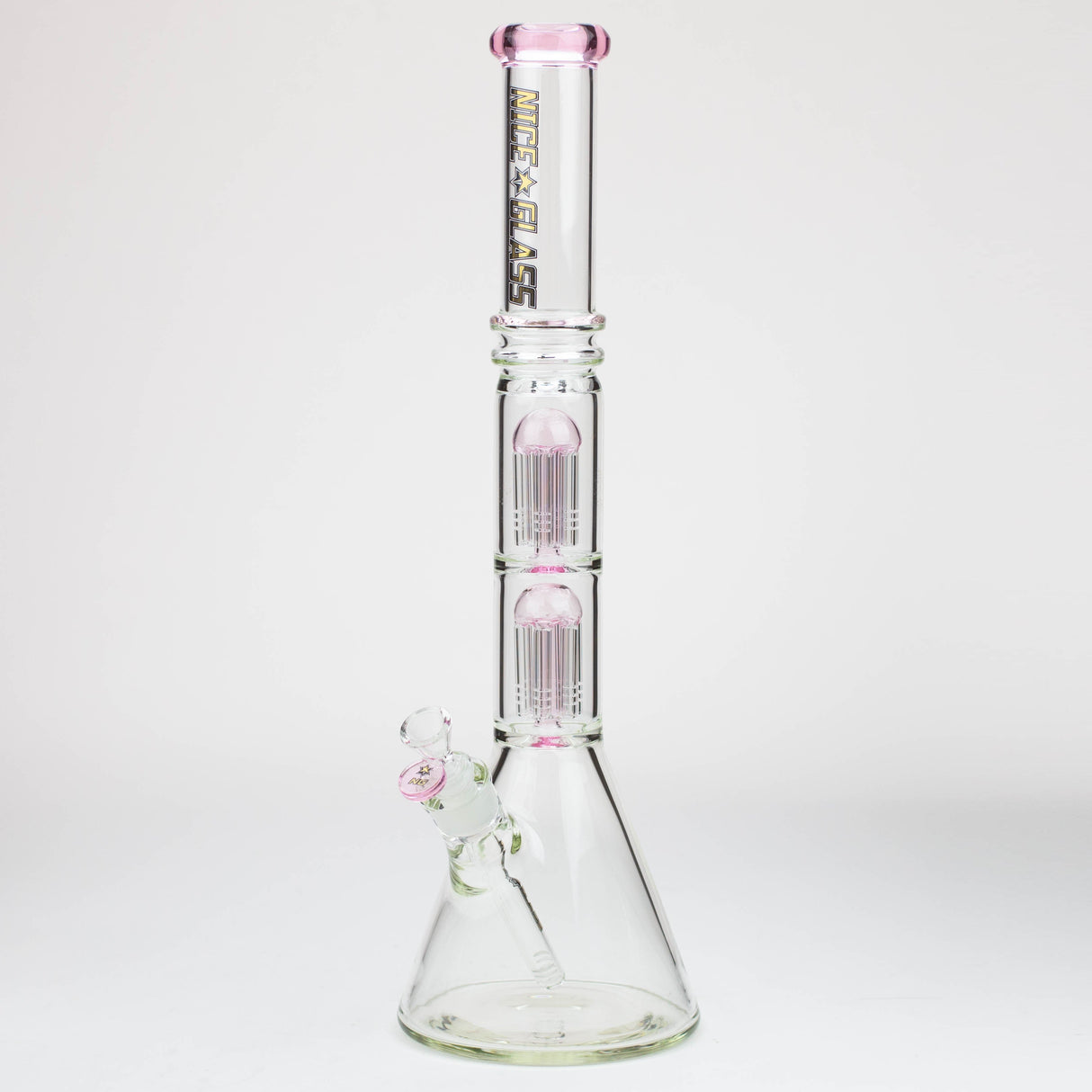 NG 19" Double 6-Arm Tree Perc Beaker Glass Bong