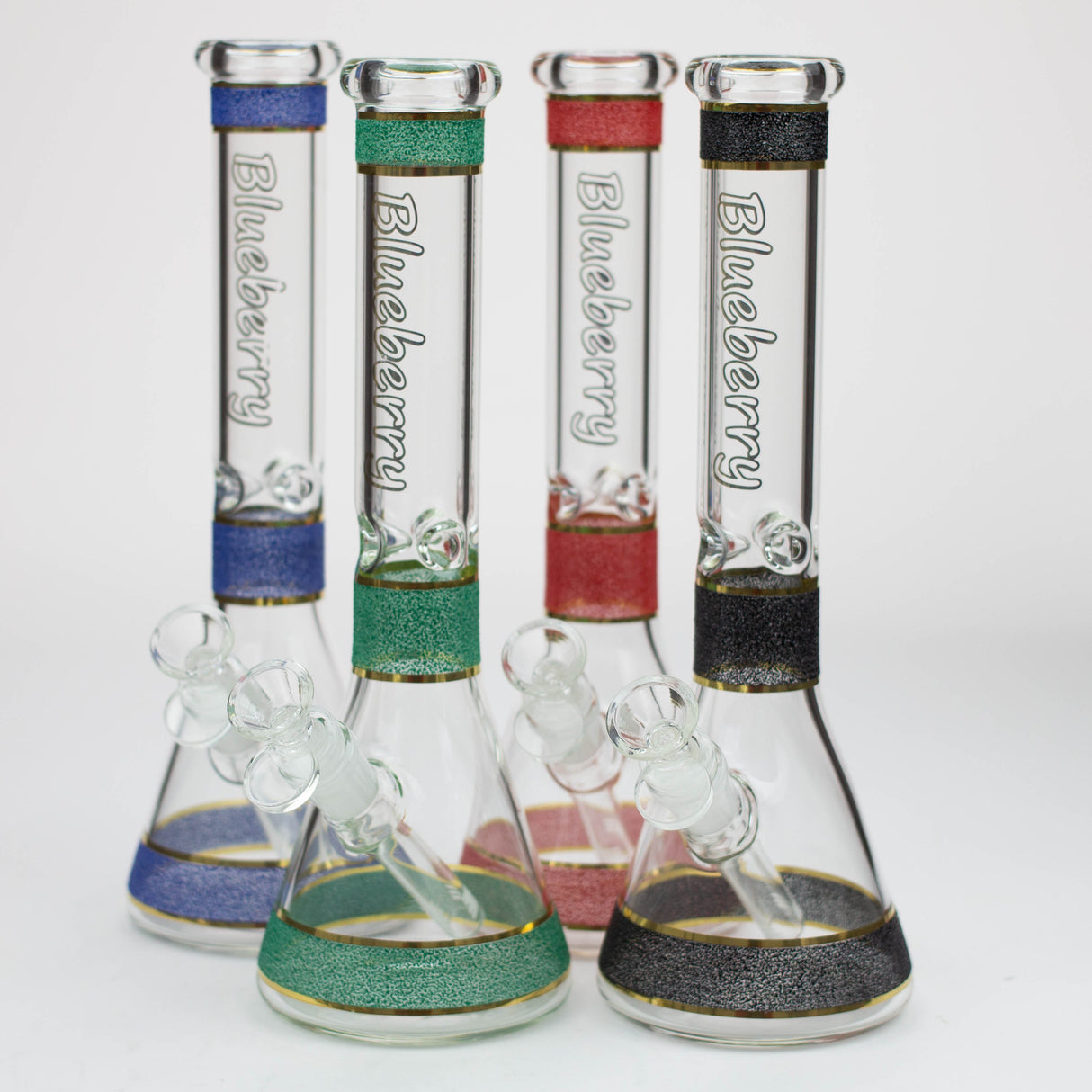 Bong en verre texturé de 12 pouces, modèle Myrtille