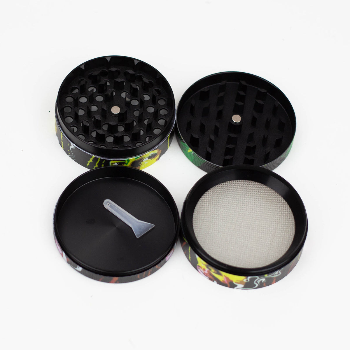Genie 63 mm Rasta Man 4-Part Metal Grinder - Box of 6