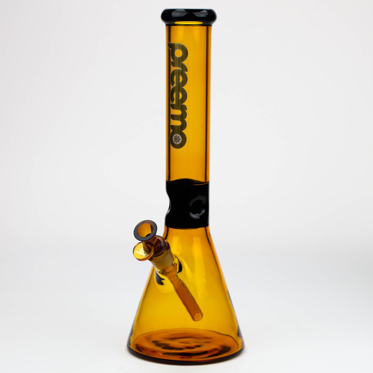 Bong en verre Preemo 15,5" noir avec motif coloré