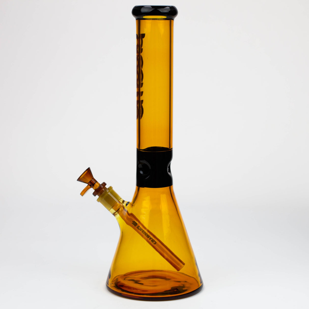 Bong en verre Preemo 15,5" noir avec motif coloré