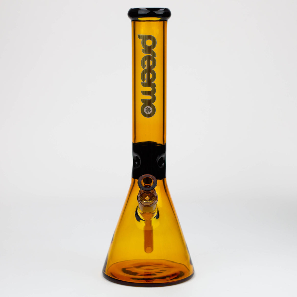 Bong en verre Preemo 15,5" noir avec motif coloré
