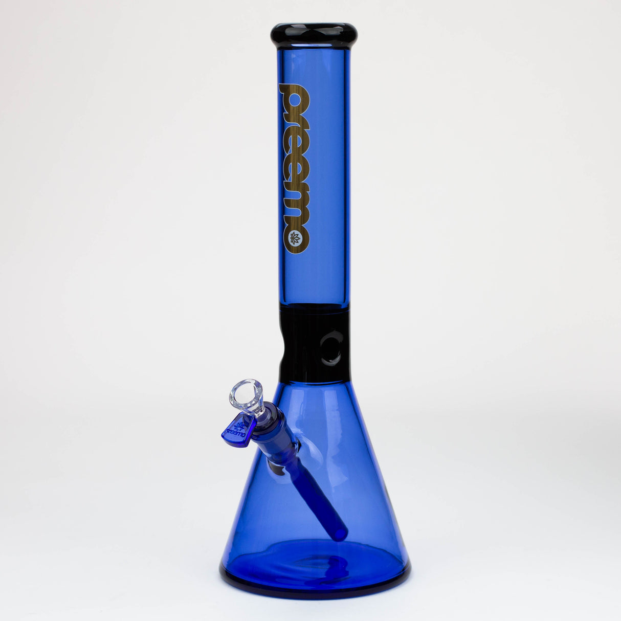 Bong en verre Preemo 15,5" noir avec motif coloré
