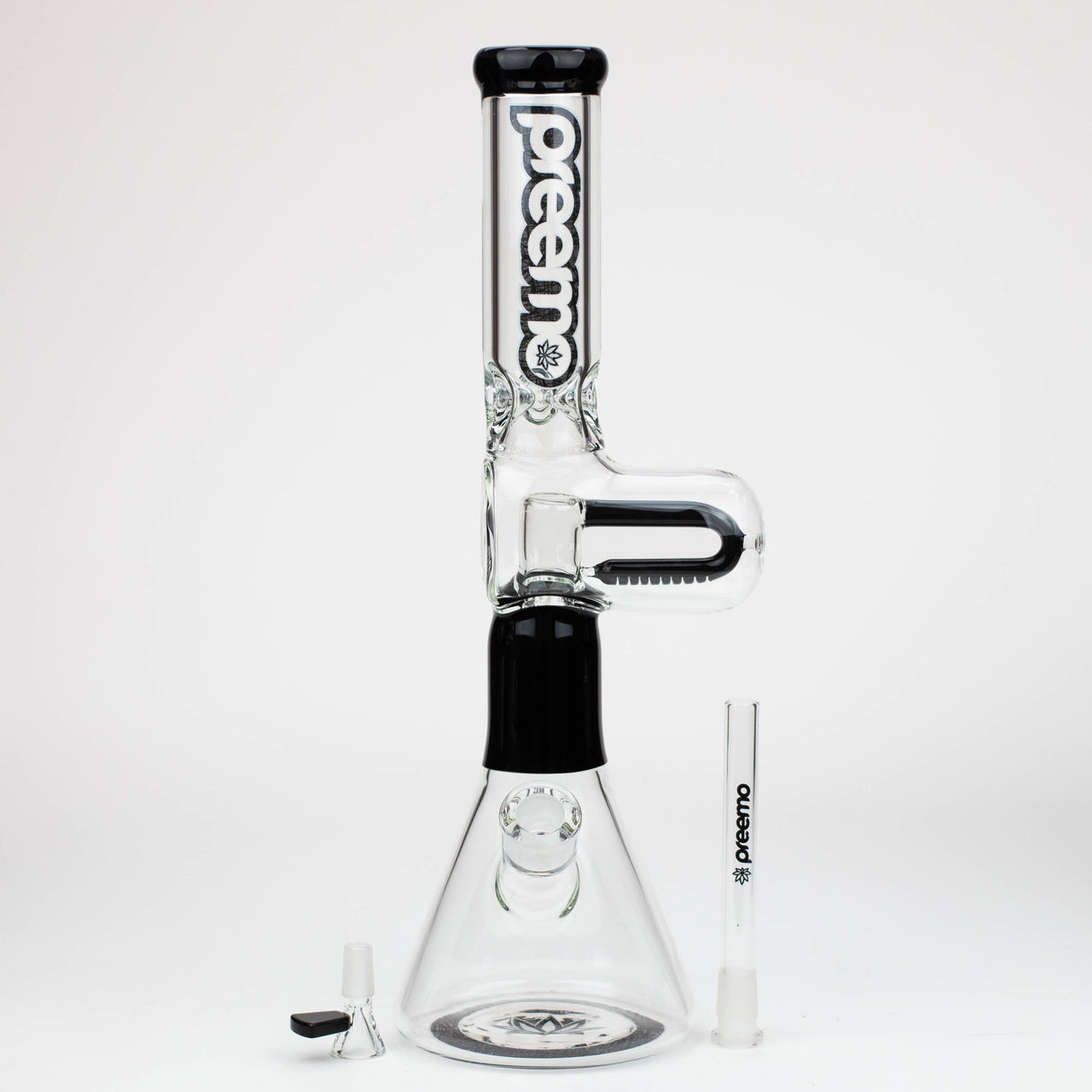 Bang en verre Preemo 18" en forme de U avec percolateur et base conique 7mm