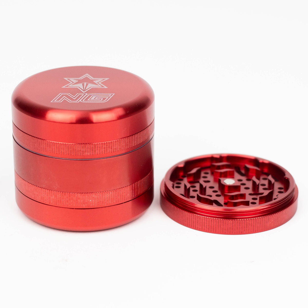Moulin à herbes en aluminium 3 pièces avec rangement intégré – 65 mm