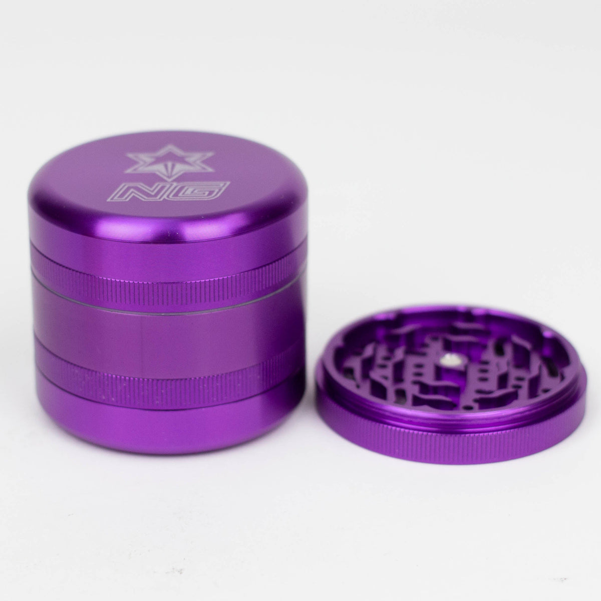 Moulin à herbes en aluminium 3 pièces avec rangement intégré – 65 mm