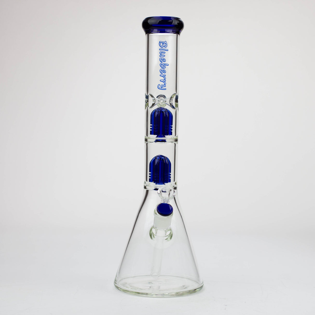 Blueberry 15" Double Tree Perc 7mm Beaker Bong