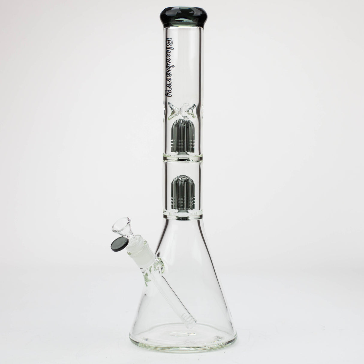 Blueberry 15" Double Tree Perc 7mm Beaker Bong