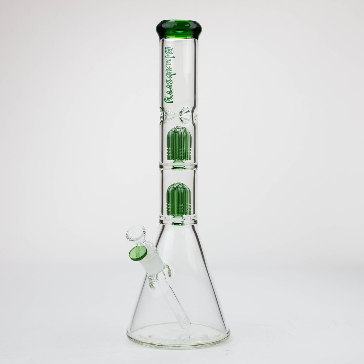 Blueberry 15" Double Tree Perc 7mm Beaker Bong