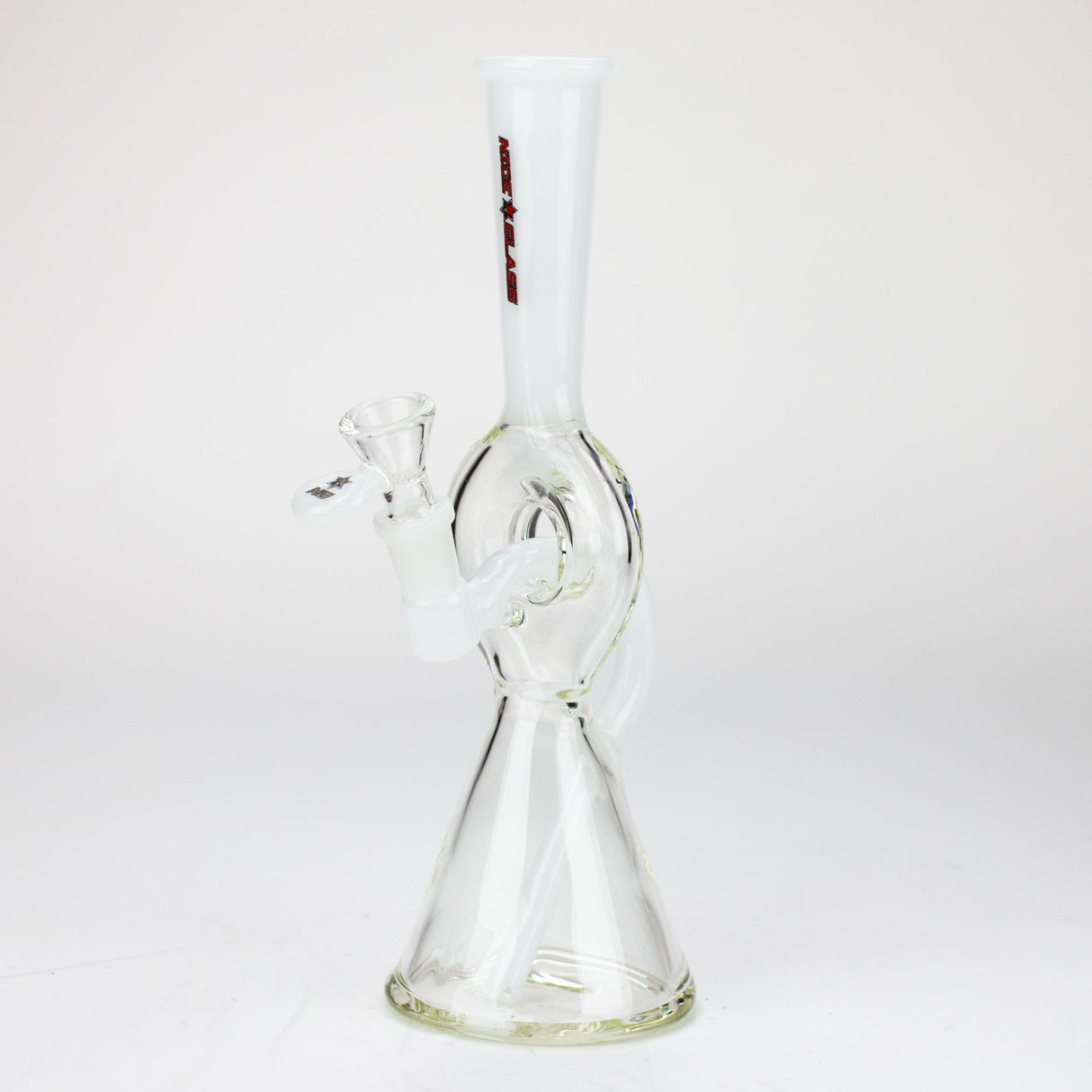NG 10" Reverse Stem Donut Filter Beaker Glass Bong