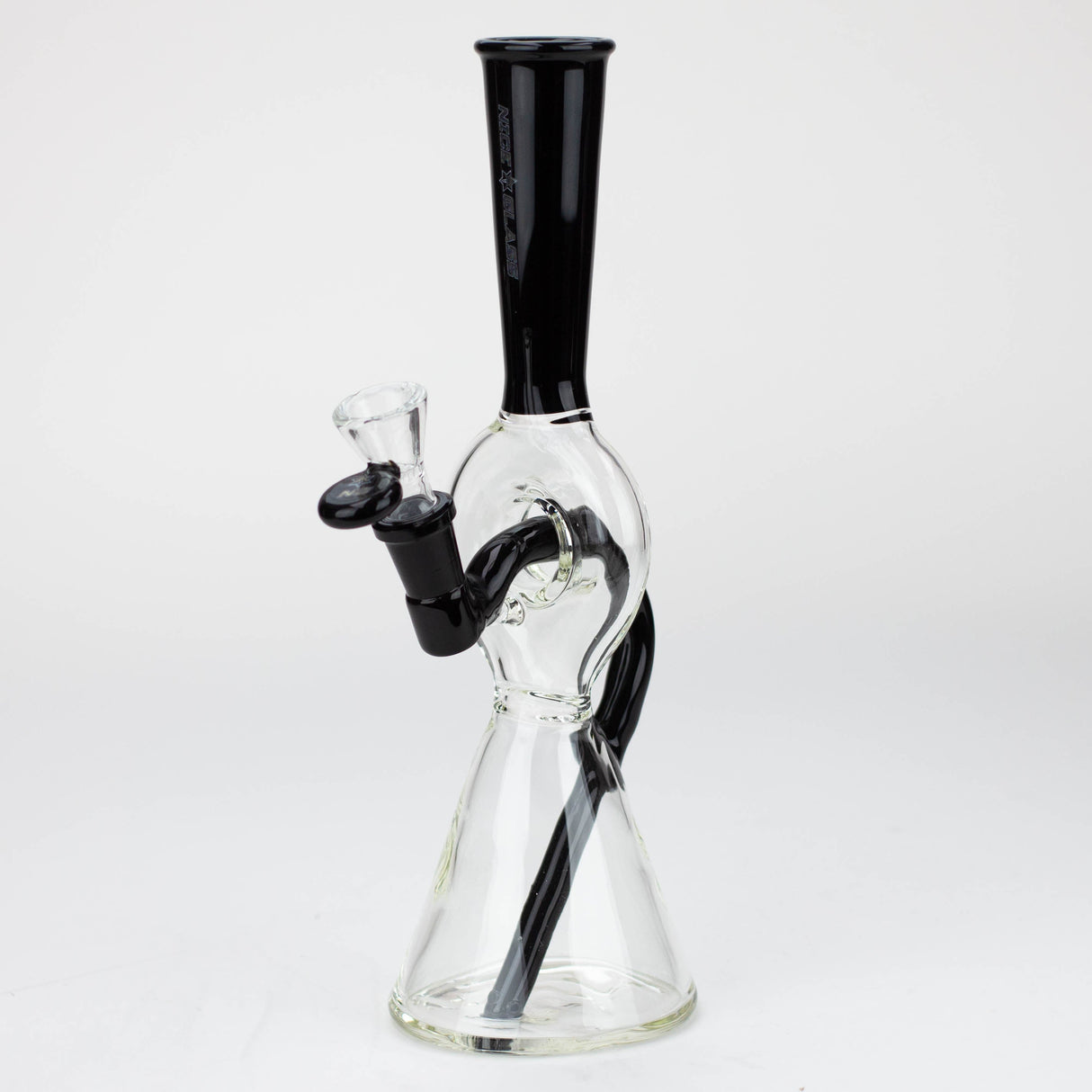 NG 10" Reverse Stem Donut Filter Beaker Glass Bong