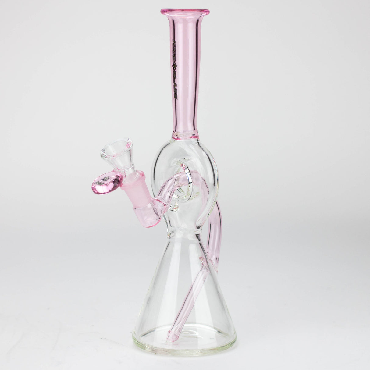 NG 10" Reverse Stem Donut Filter Beaker Glass Bong