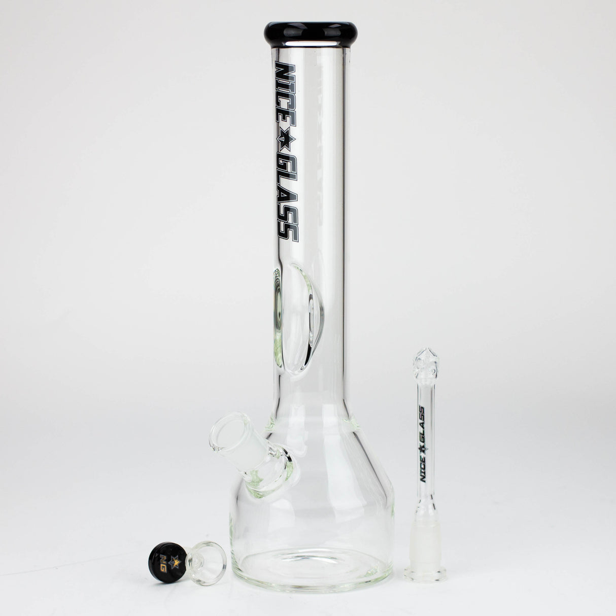 NG 13" Round Base Elbow Ice Notch Glass Bong