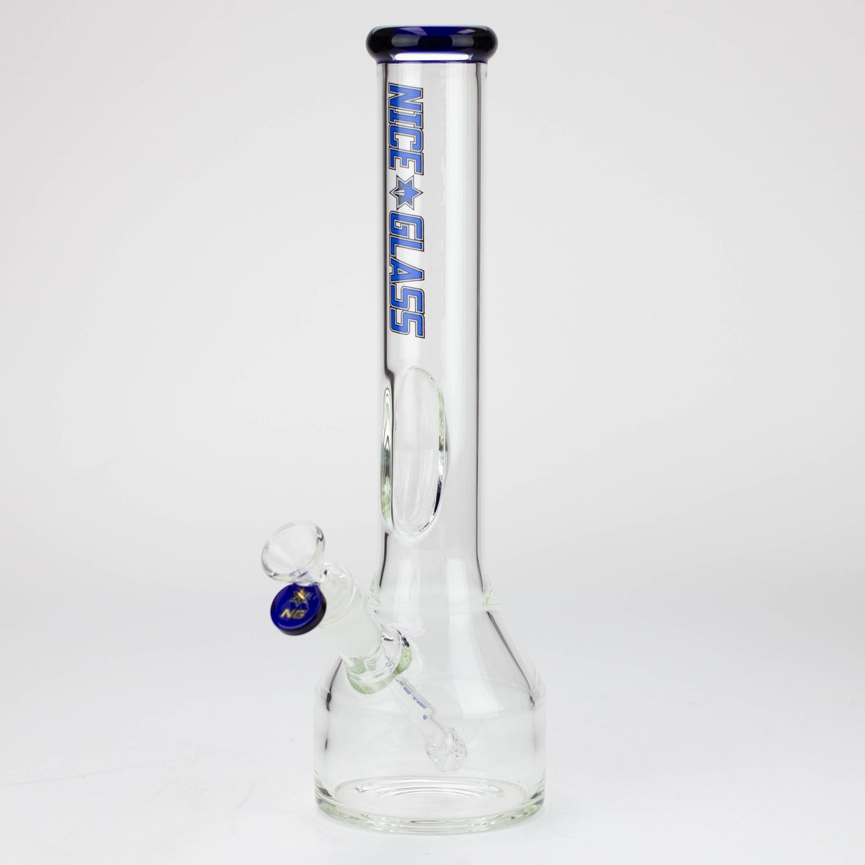 NG 13" Round Base Elbow Ice Notch Glass Bong