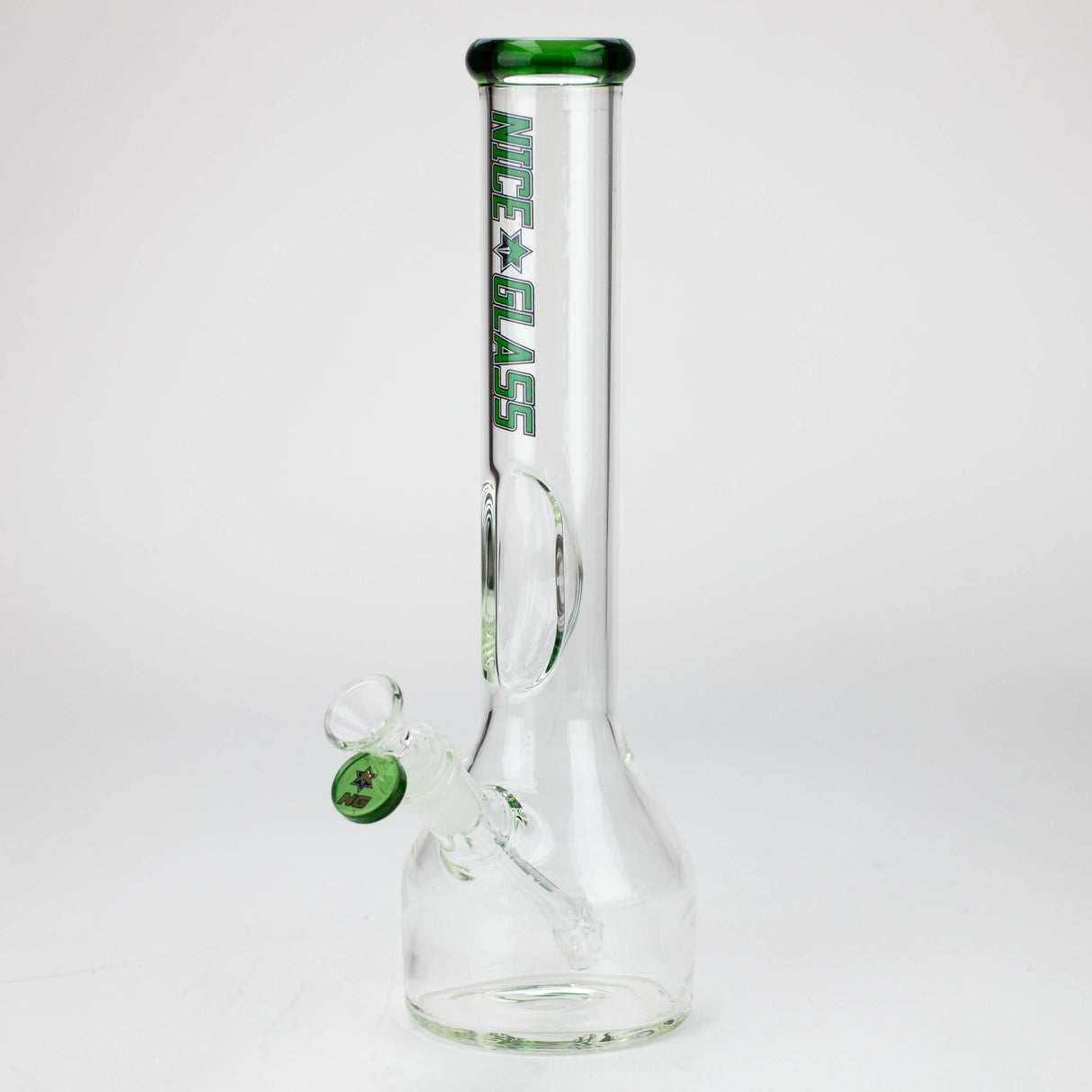 NG 13" Round Base Elbow Ice Notch Glass Bong