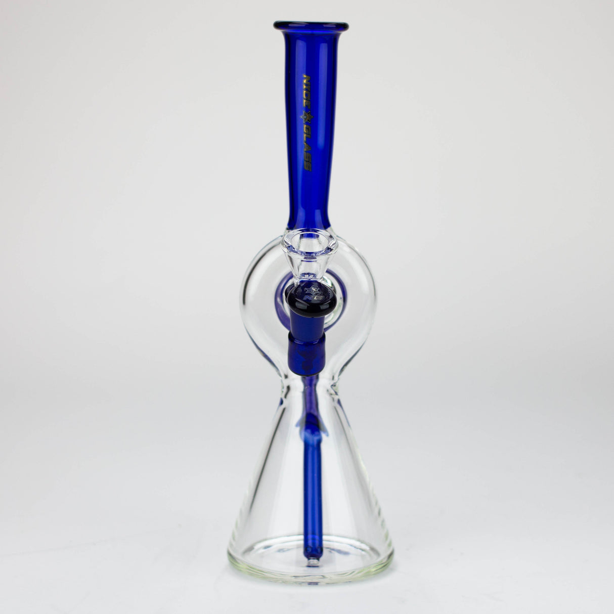 NG 10" Reverse Stem Donut Filter Beaker Glass Bong