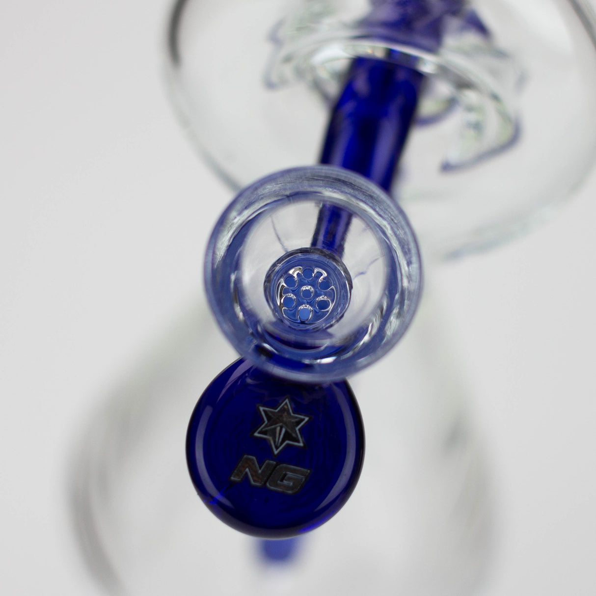 NG 10" Reverse Stem Donut Filter Beaker Glass Bong